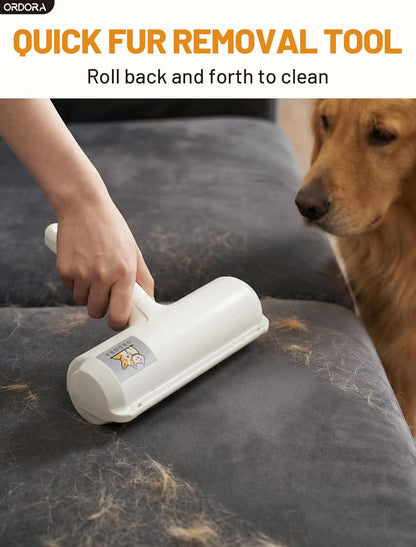 Reusable Pet Hair Remover Roller for Dog & Cat Fur | Multi-Surface Lint Roller with Self-Cleaning Storage Bin for Couches, Bedding, Furniture, Rugs & Car Seats | Eco-Friendly Hair Removal Tool