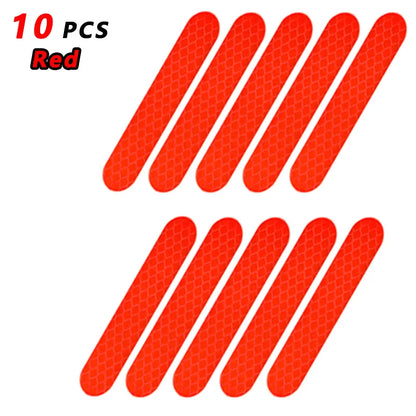 High-Visibility Reflective Warning Stickers (10 to 80 Pcs Set) | Waterproof Night Safety Reflector Strip Tape for Motorcycle Helmets, Bicycles, Cars, Strollers & Outdoor Gear