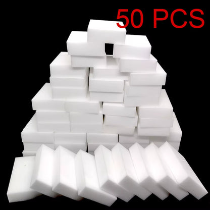 1–100 Pcs Extra Dense Magic Melamine Sponge Eraser Pack | Multi-Surface Cleaning Eraser Sponges | High-Density Dishwashing & Stain Remover Pads for Kitchen, Bathroom & Home