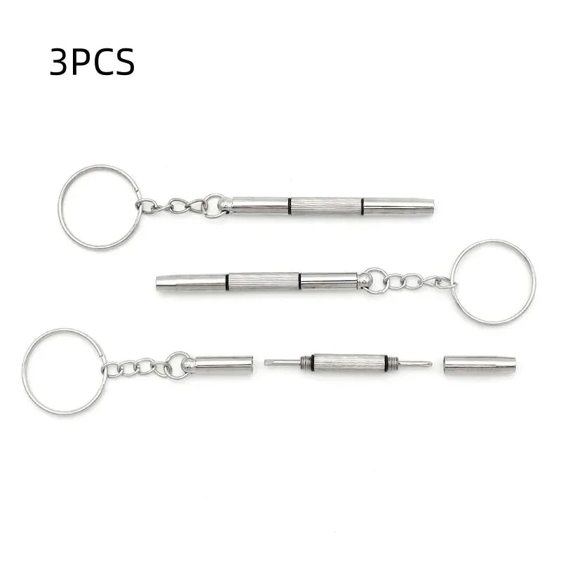 1/3/5/10 Pcs Portable Eyeglass Repair Screwdriver Keychain | Mini Multi-Purpose Precision Tool Set for Glasses, Sunglasses, Watches & Phone Hardware | Emergency Pocket Repair Kit