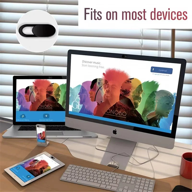 Ultra-Thin Sliding Webcam Cover Set (1/5/10/20 Pcs) | Universal Anti-Spy Laptop Camera Privacy Slider | Camera Cover Sticker for MacBook, iPad, PC, iPhone, Tablet & Lenses